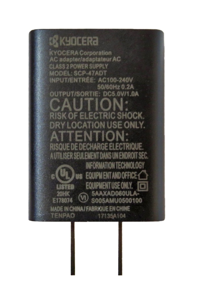 Kyocera OEM SCP-47ADT USB Type-A 5V/1A AC Adapter